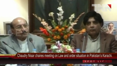 Karachi- Federal Interior Minister Chairs Meeting.