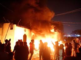 Baghdad- Protesters burn down Iranian consulate in southern Iraq, Six demonstrators killed by security forces as violence grips the country.