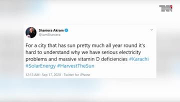 Karachi- Shaniera Akram is fed up with load shedding